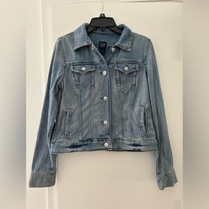 GAP Vintage Denim Distressed Light Blue Jean Jacket